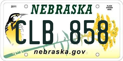 NE license plate CLB858