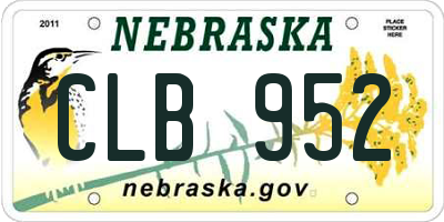 NE license plate CLB952