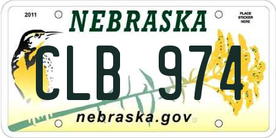 NE license plate CLB974