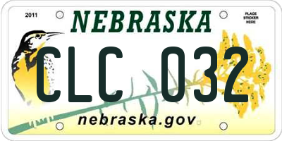 NE license plate CLC032