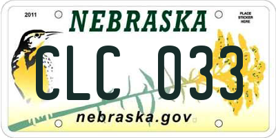 NE license plate CLC033