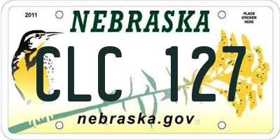 NE license plate CLC127