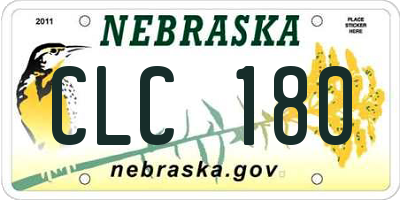 NE license plate CLC180