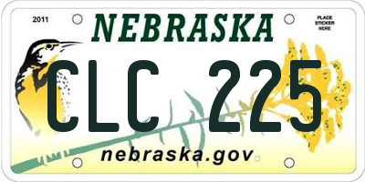 NE license plate CLC225