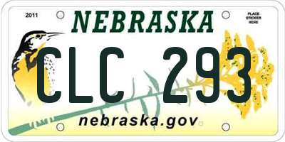 NE license plate CLC293