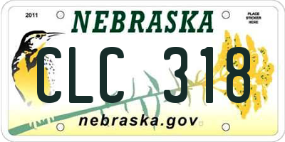 NE license plate CLC318