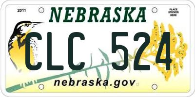 NE license plate CLC524