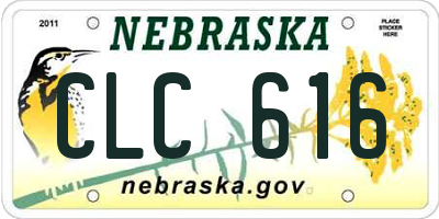 NE license plate CLC616