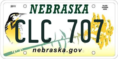 NE license plate CLC707