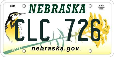 NE license plate CLC726