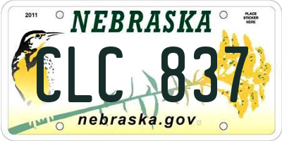 NE license plate CLC837