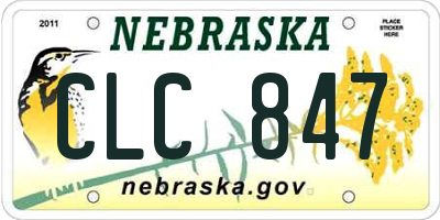 NE license plate CLC847