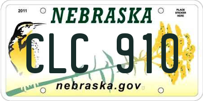 NE license plate CLC910