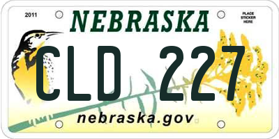 NE license plate CLD227