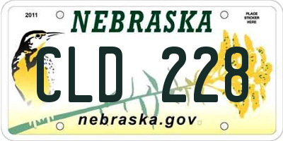 NE license plate CLD228