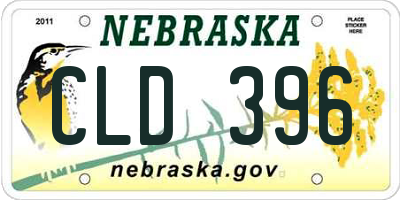 NE license plate CLD396