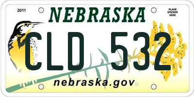 NE license plate CLD532