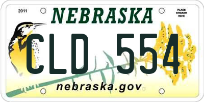 NE license plate CLD554