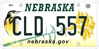 NE license plate CLD557