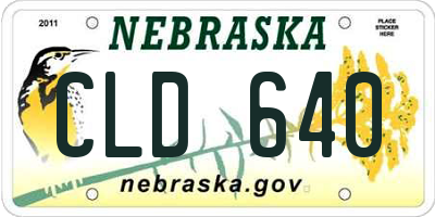 NE license plate CLD640