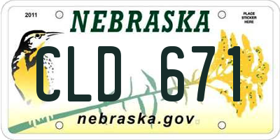NE license plate CLD671
