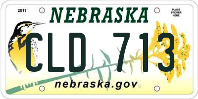 NE license plate CLD713
