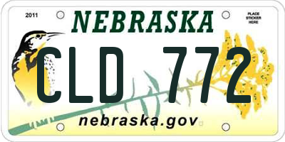 NE license plate CLD772