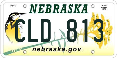 NE license plate CLD813