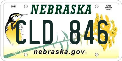 NE license plate CLD846