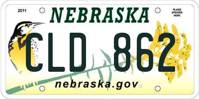 NE license plate CLD862