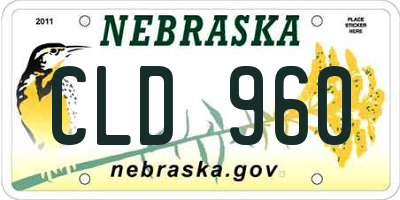NE license plate CLD960