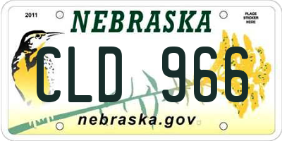 NE license plate CLD966