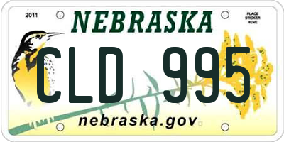 NE license plate CLD995
