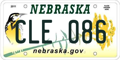 NE license plate CLE086