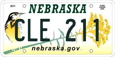 NE license plate CLE211