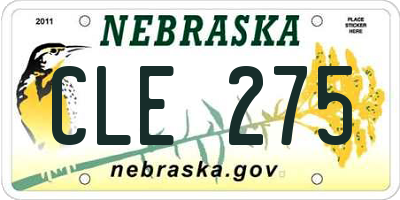 NE license plate CLE275
