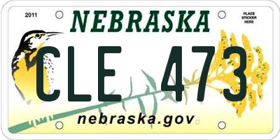 NE license plate CLE473