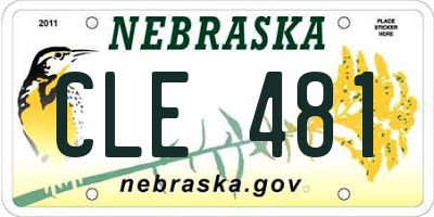 NE license plate CLE481