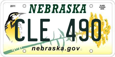 NE license plate CLE490