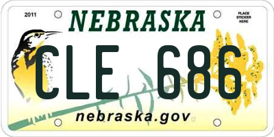 NE license plate CLE686
