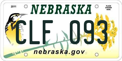 NE license plate CLF093