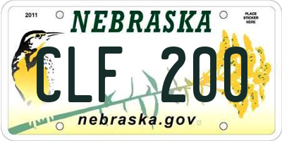 NE license plate CLF200