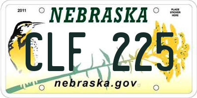 NE license plate CLF225