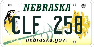 NE license plate CLF258
