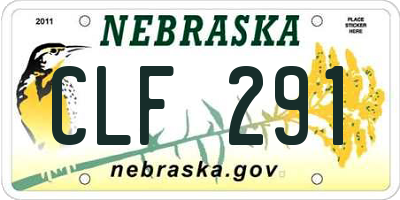 NE license plate CLF291