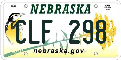 NE license plate CLF298