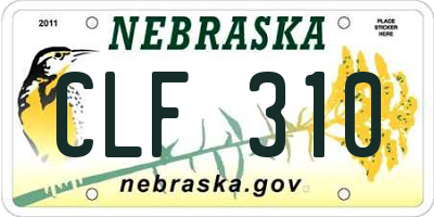 NE license plate CLF310