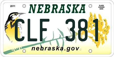 NE license plate CLF381