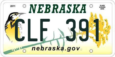 NE license plate CLF391