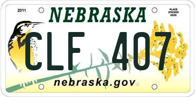 NE license plate CLF407